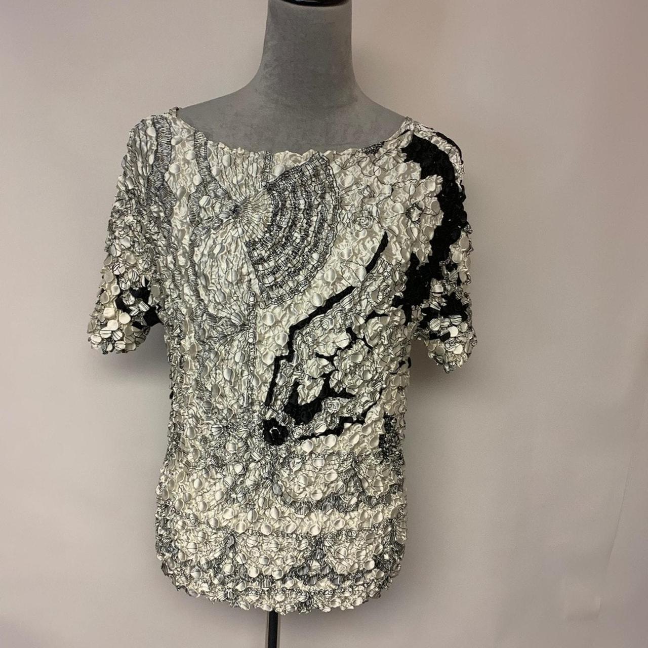 Source Unknown Women's Blouse - Cream/Black - M –… - image 1