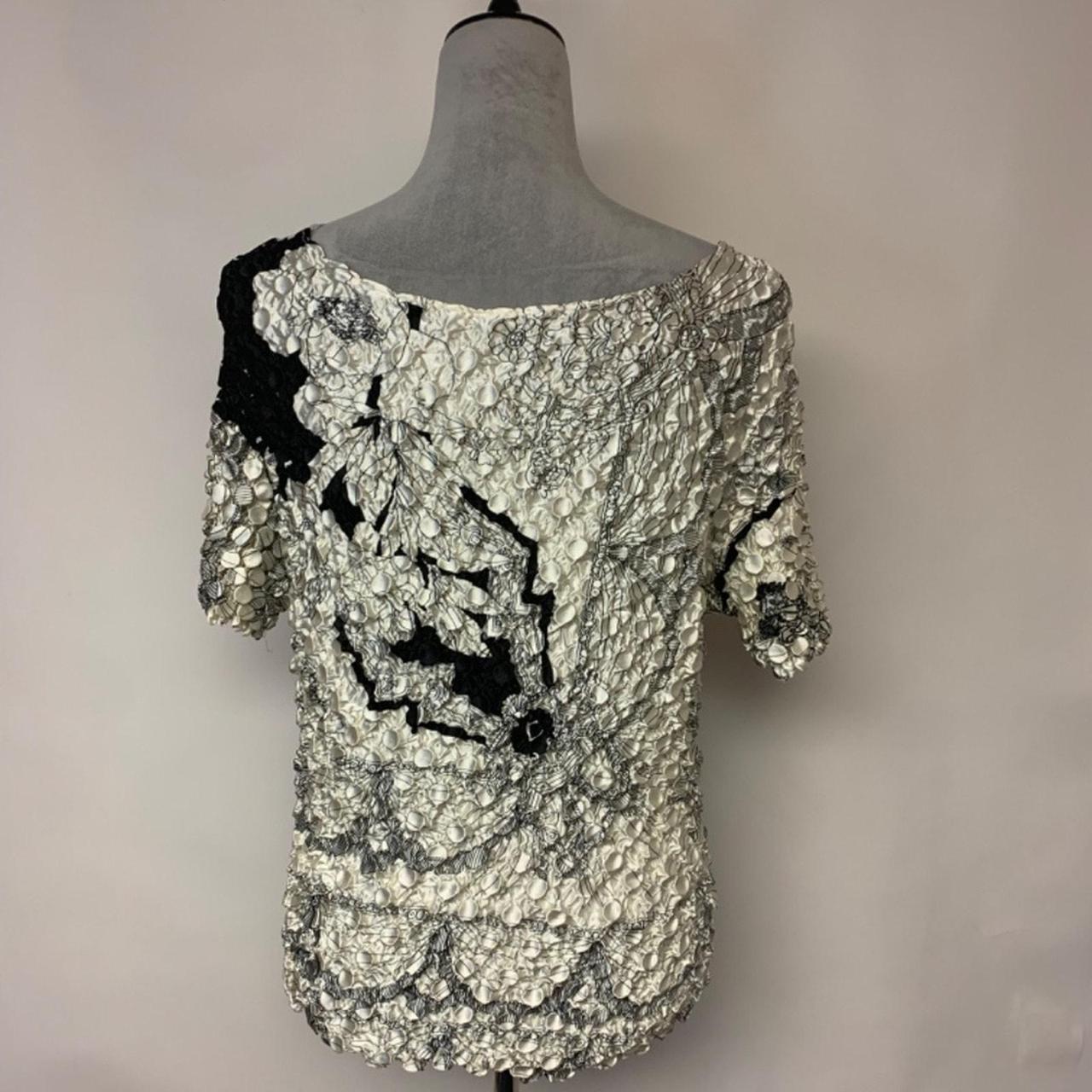 Source Unknown Women's Blouse - Cream/Black - M –… - image 3