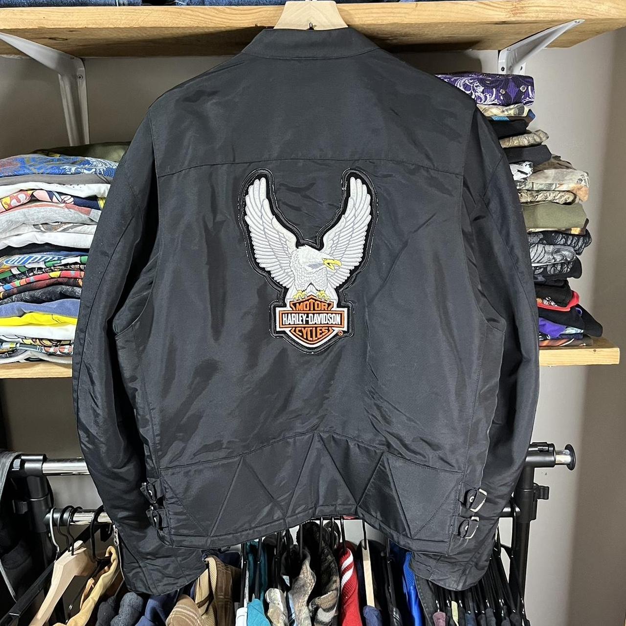 Y2k Harley Davidson Jacket Size Xl Some Yellowing - Depop