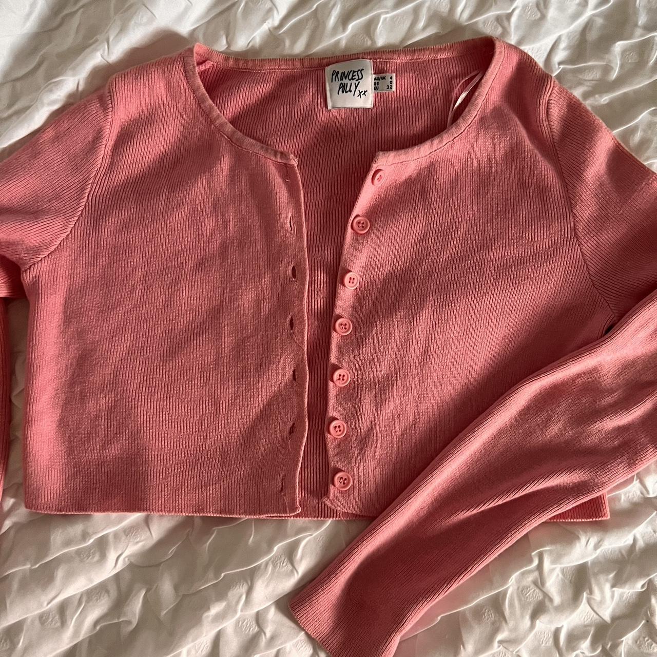 Princess Polly Women's Pink Cardigan Depop