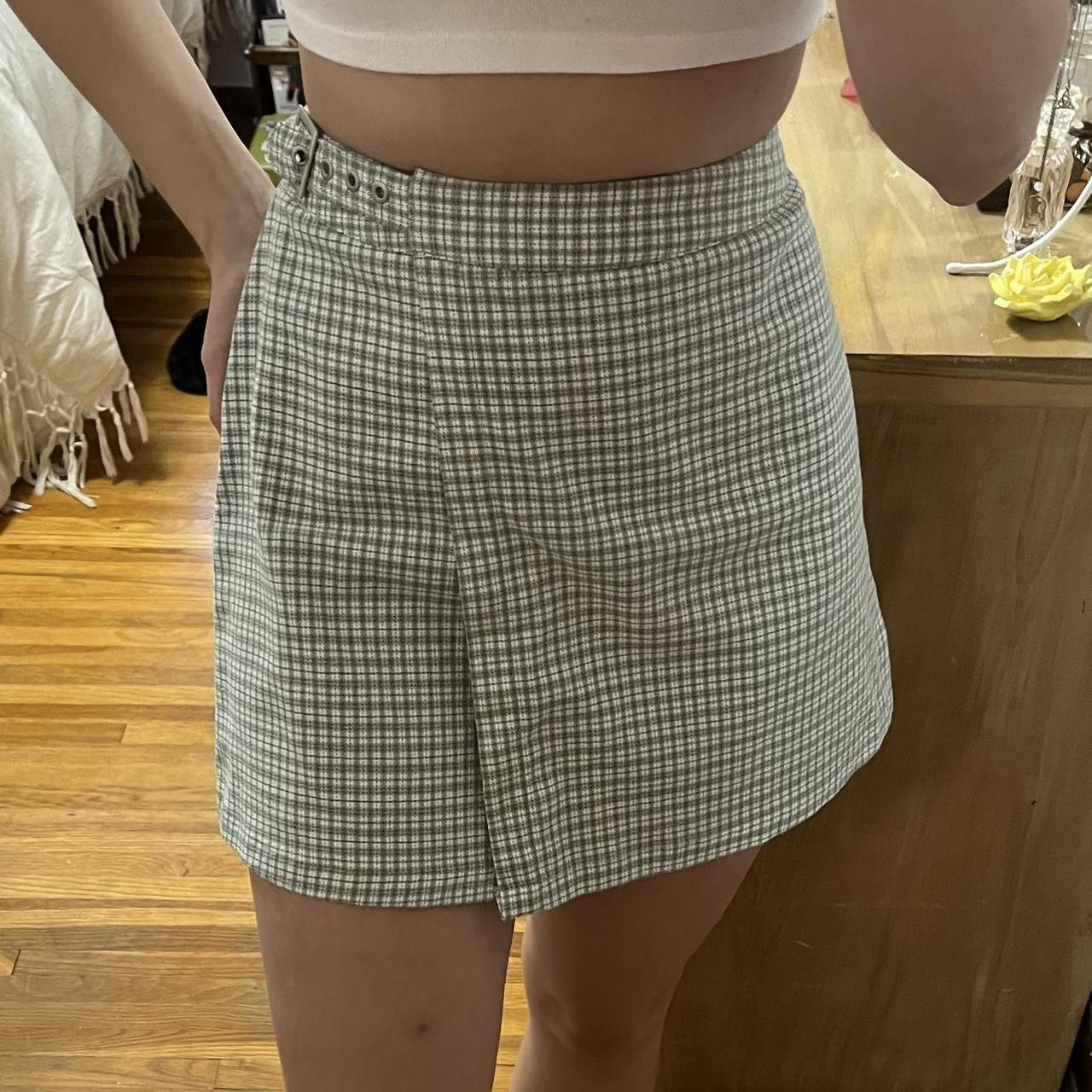 Brandy Melville Women's Green Skirt Depop