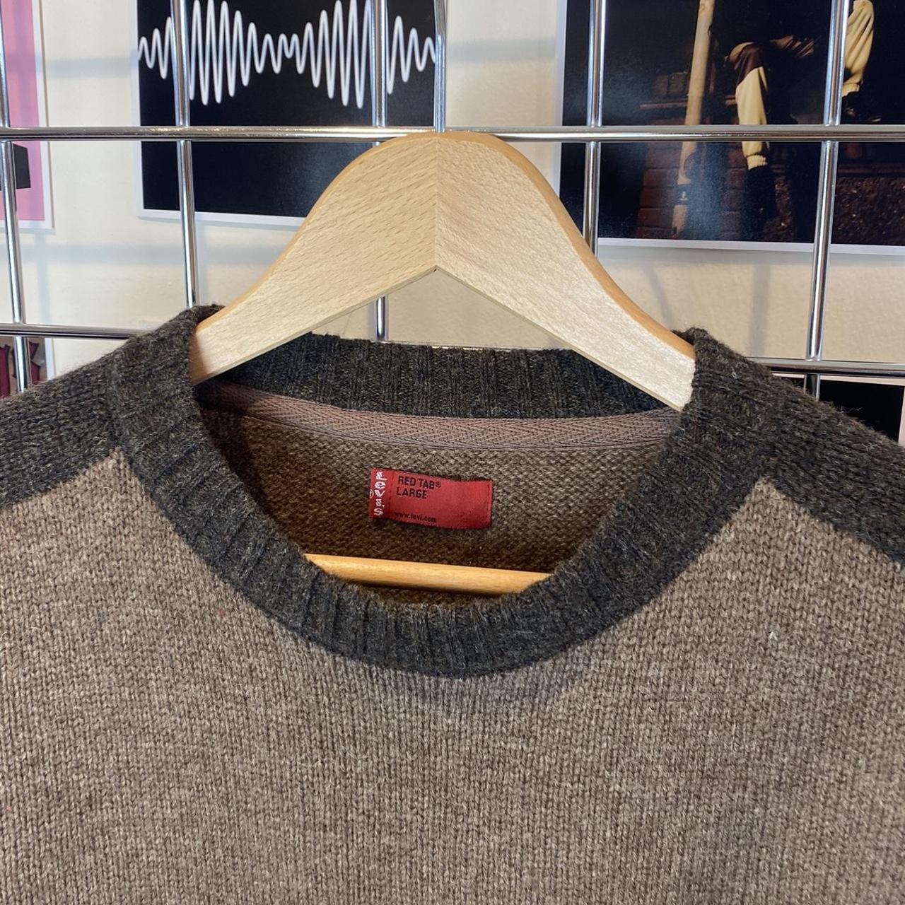 Levi Red Label Lambs Wool Jumper Mens Large Brown /... Depop