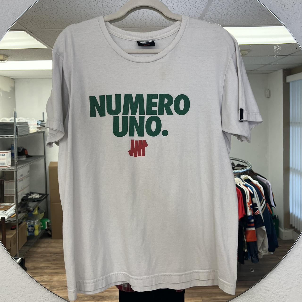 Undefeated Men's White and Green T-shirt