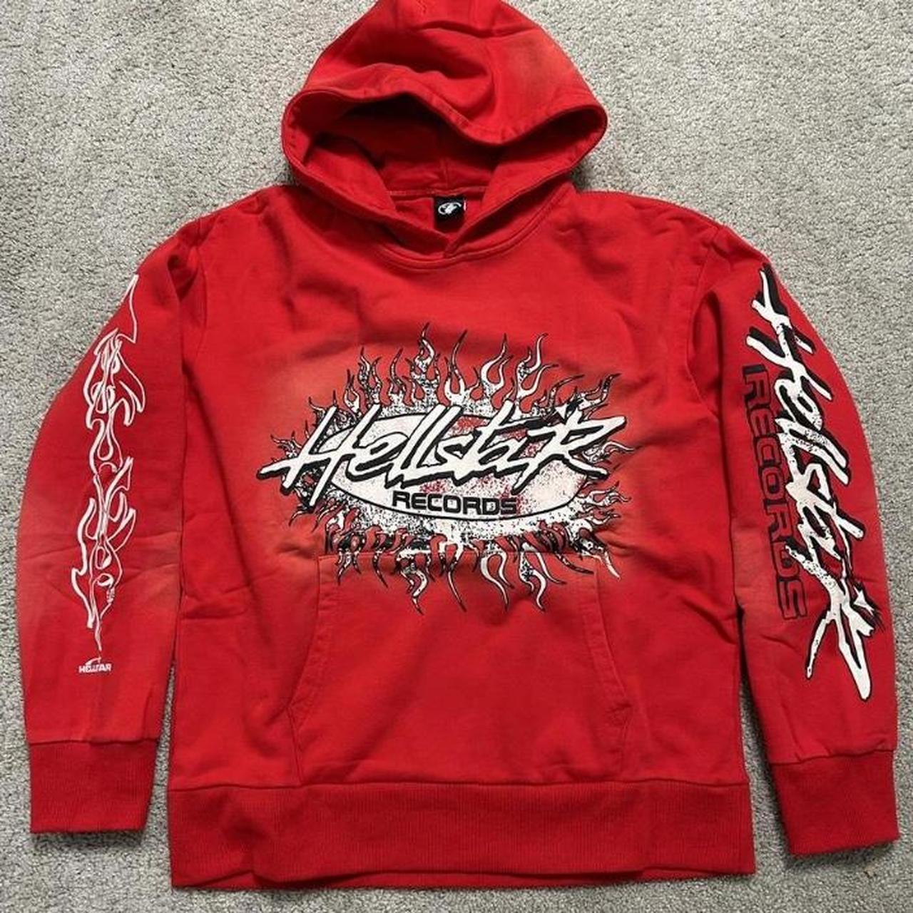 Hellstar Hoodie Red Size Large Authentic - Depop