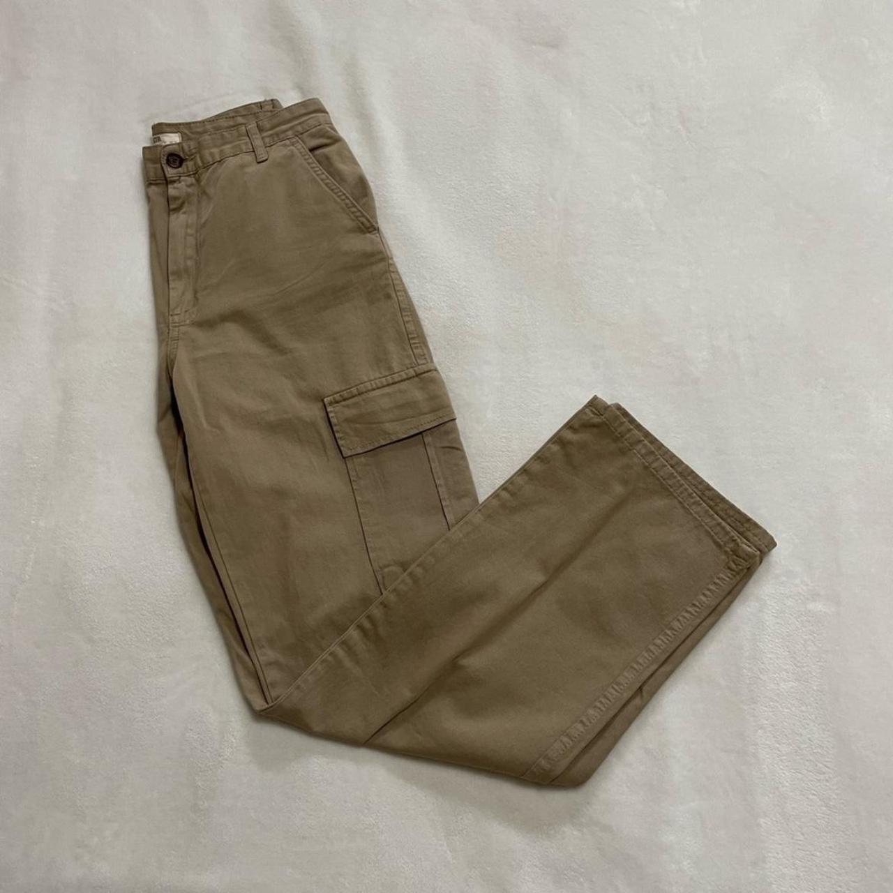 Stradivarius STR Straight leg cargos in “stone”... Depop