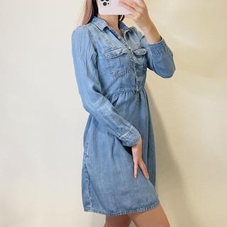 Chambray Shirt Dress Chambray denim wash shirt - Depop