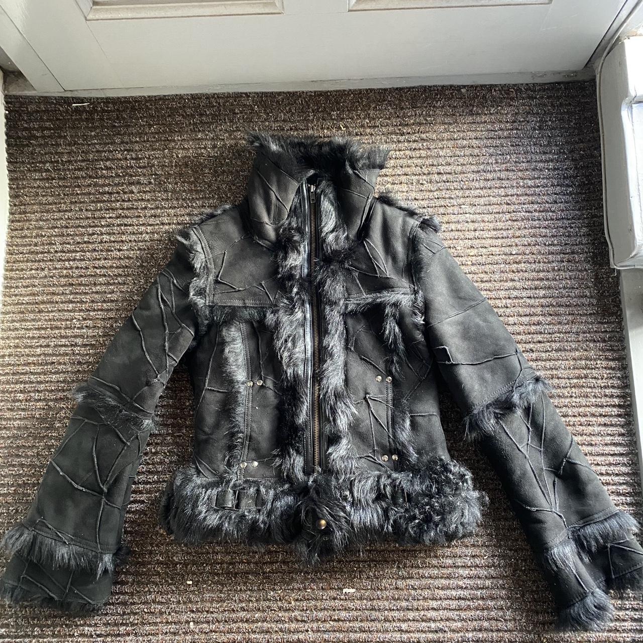 HARUF Archive Japanese 00s brand Y2K patchwork fur...
