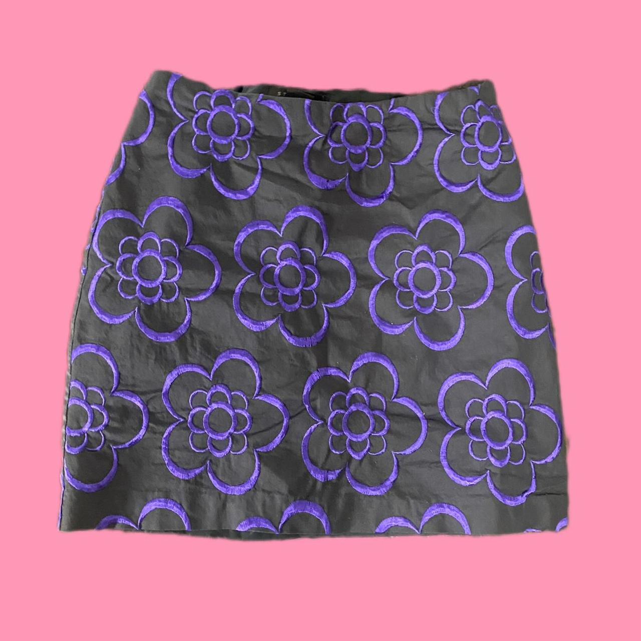 Express Women's Purple And Brown Skirt 