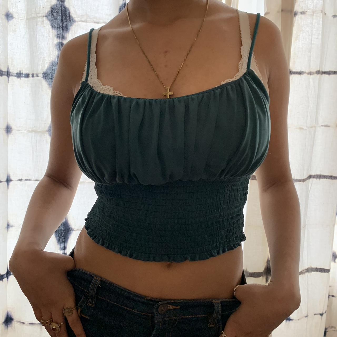 Urban Outfitters Women's Green Top Depop