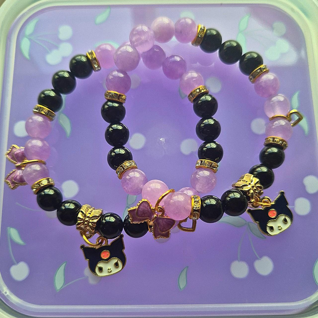 👾Kuromi Bracelets👾 🔮Black and Purple beads 🔮Kuromi