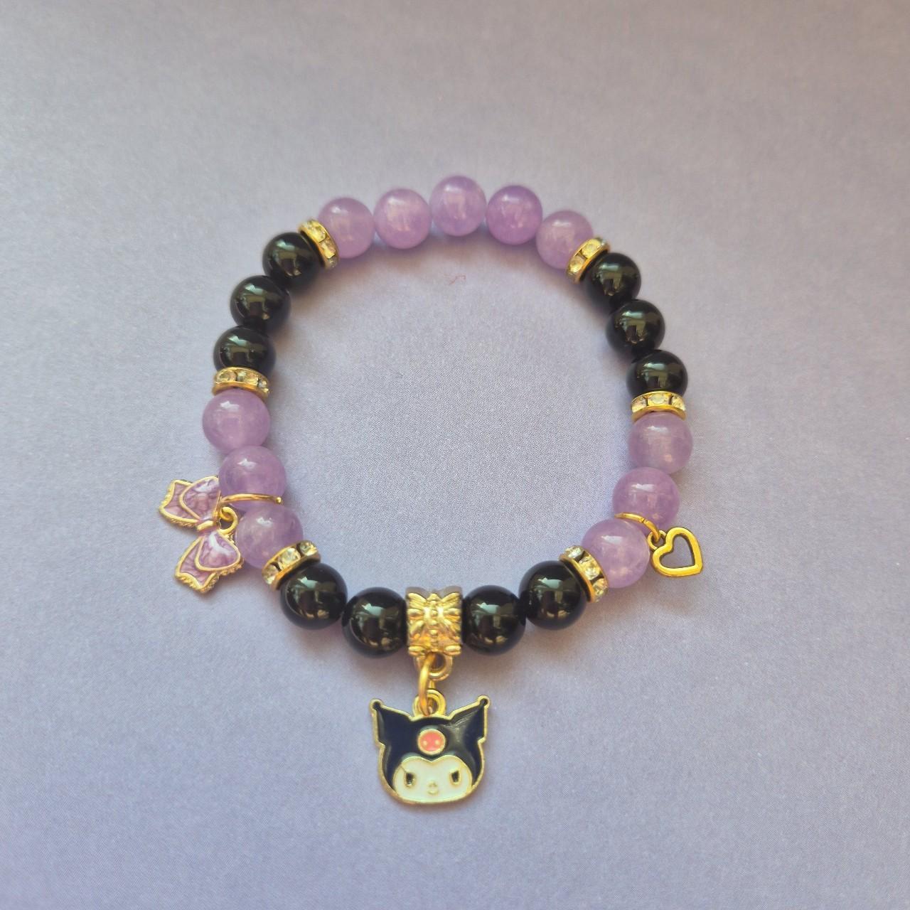 👾Kuromi Bracelets👾 🔮Black and Purple beads 🔮Kuromi | Depop