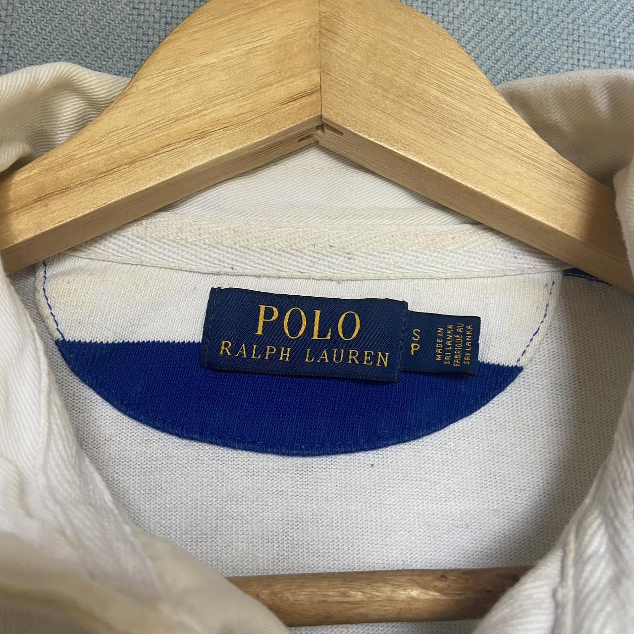 Polo Ralph Lauren Blue and White Striped Used in... - Depop