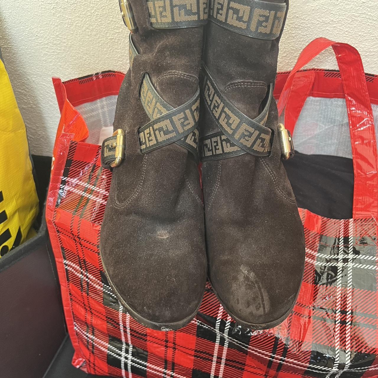 Fendi sale plaid boots