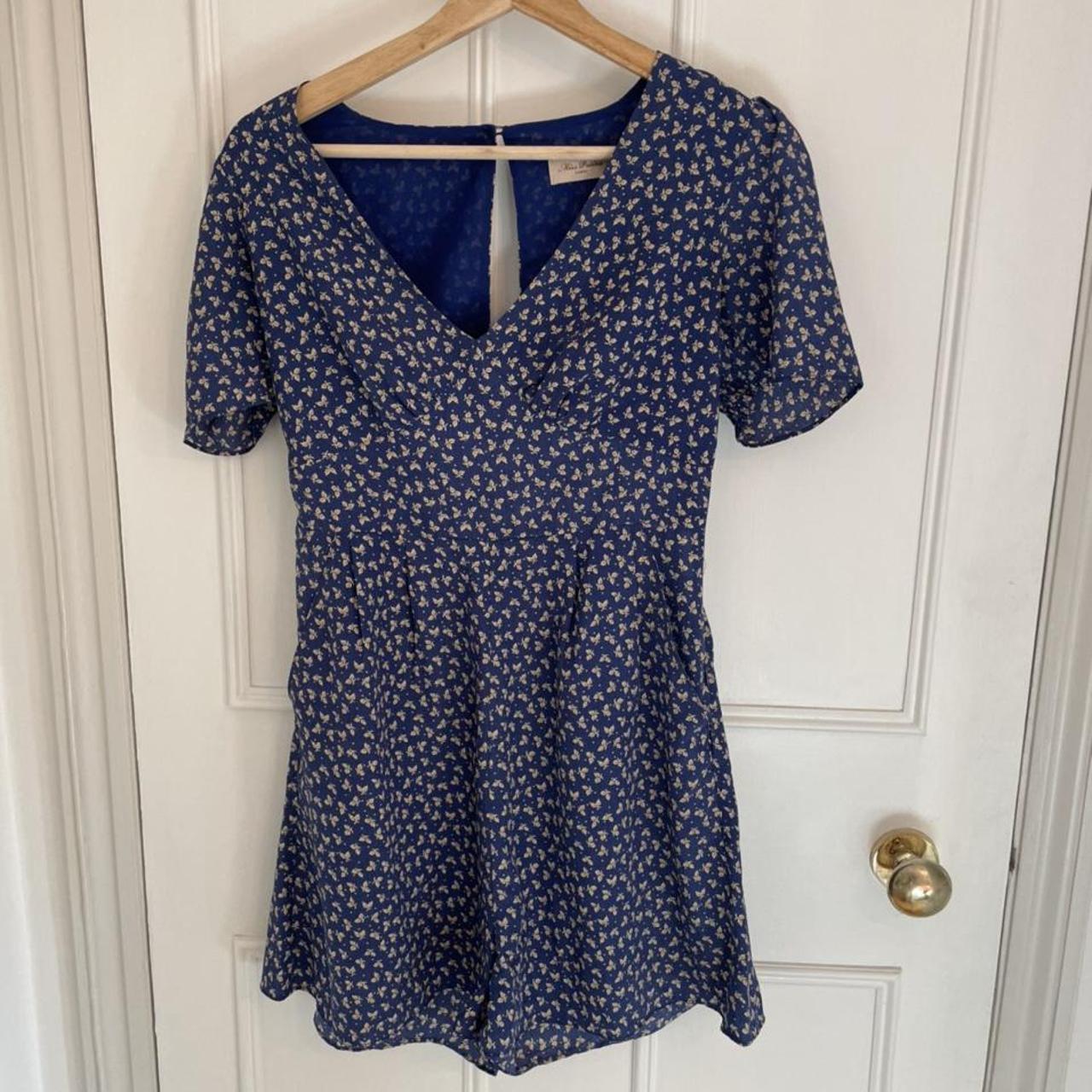 Women's Blue and Yellow Dress | Depop