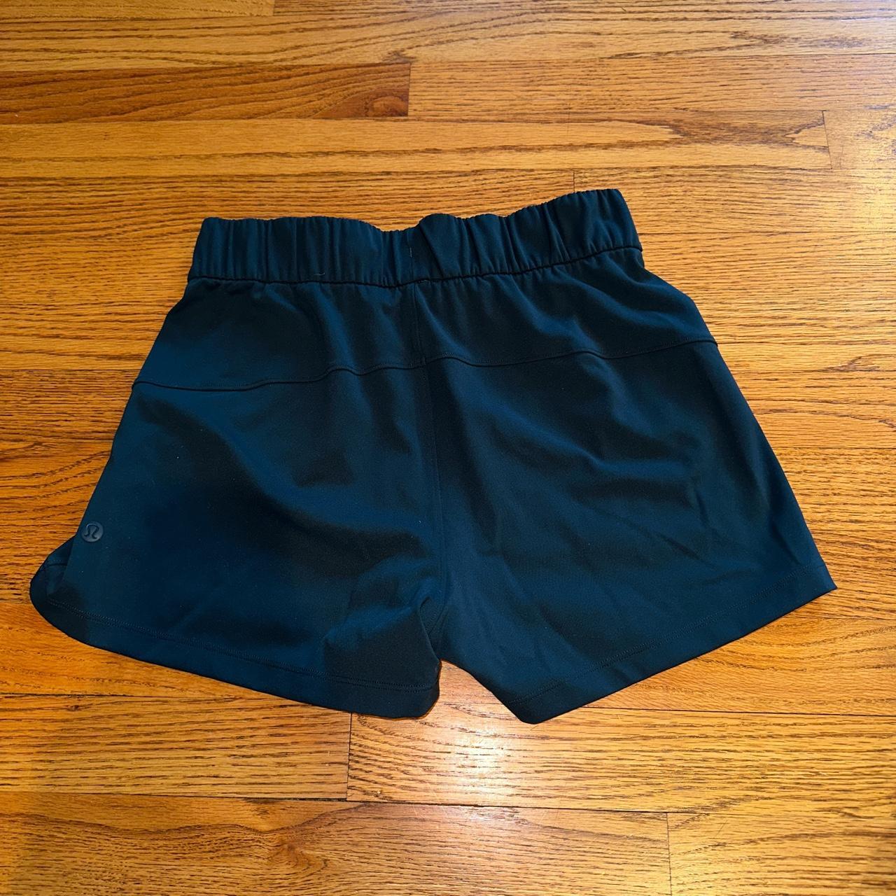 Dark teal Lululemon shorts. Size 4 with elastic... - Depop