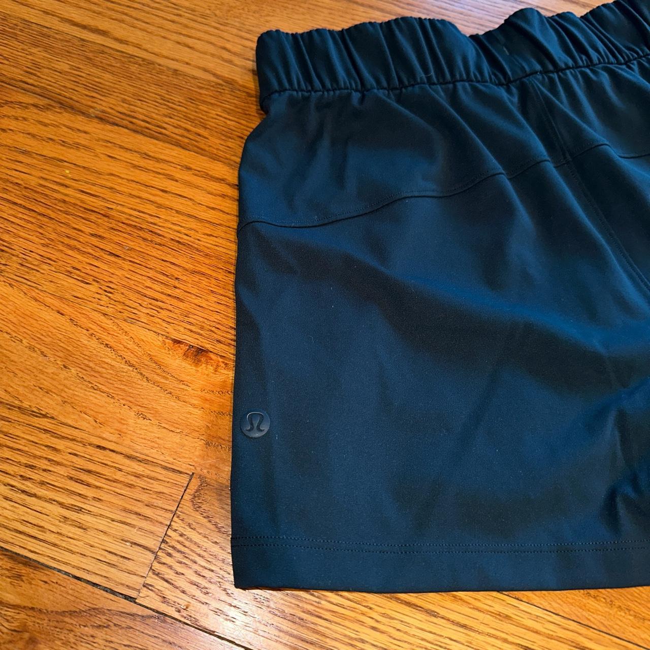 Dark teal Lululemon shorts. Size 4 with elastic... - Depop