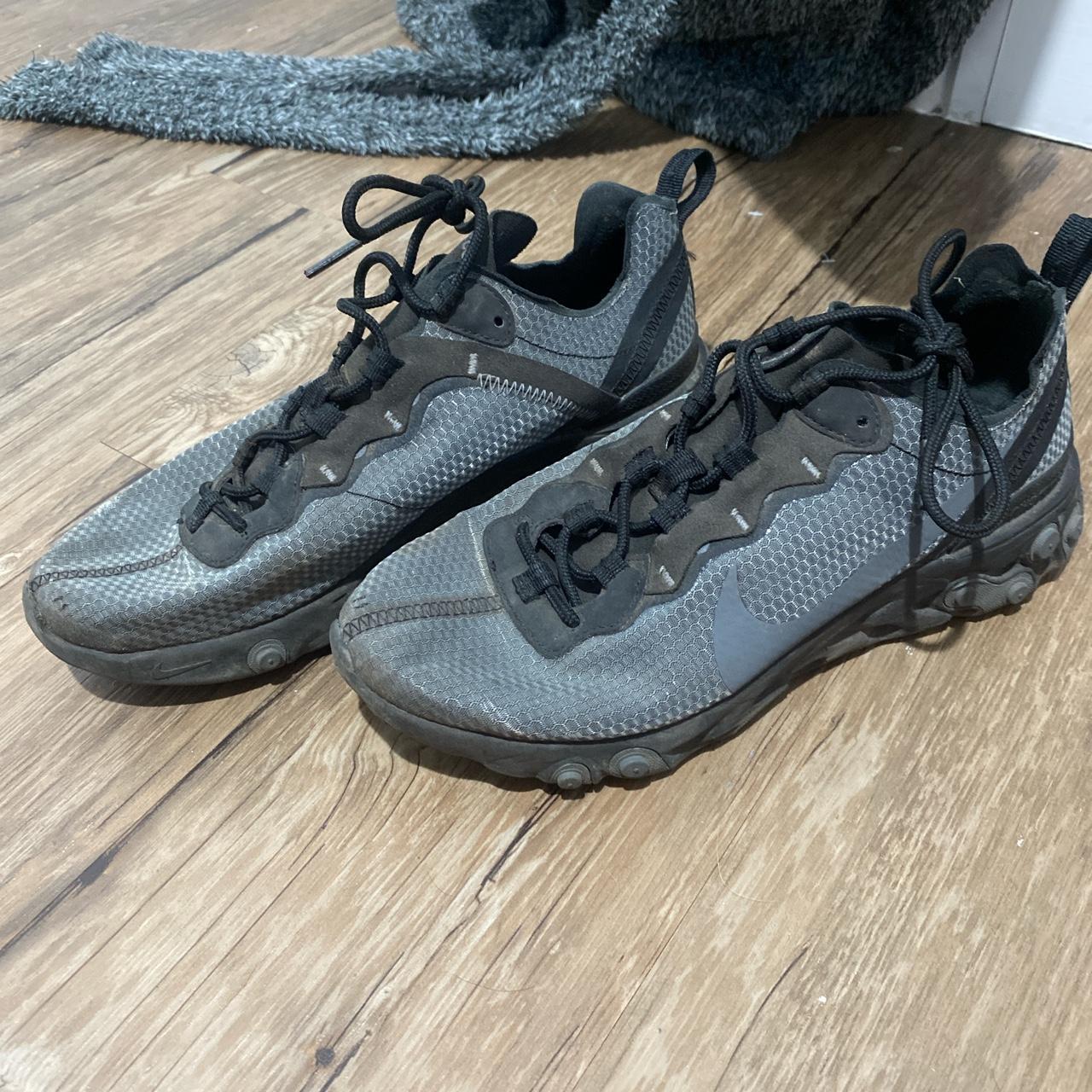 Nike reacts size 6 I would say 5.5 Grey Worn... - Depop