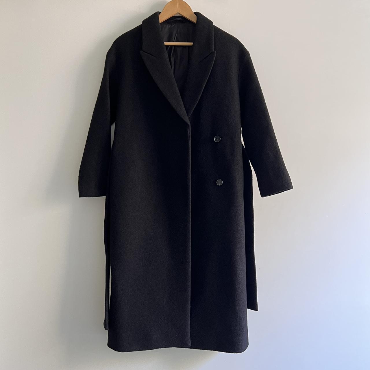 ON HOLD - COS 100% wool black belted coat Perfect... - Depop