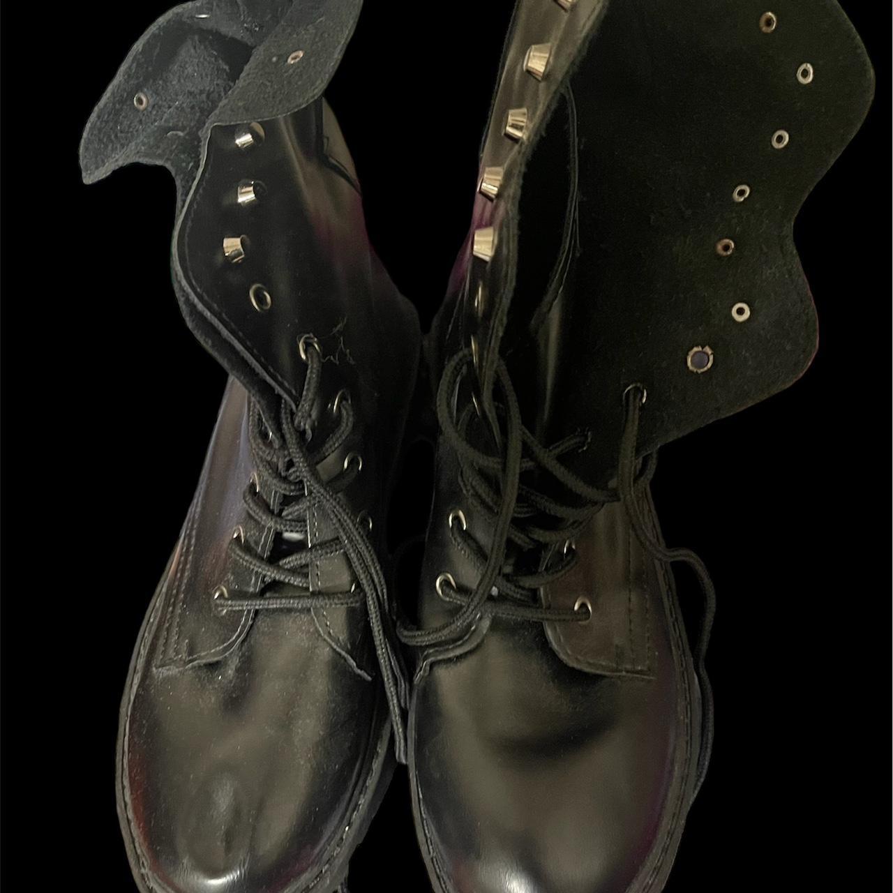 high top black combat boots