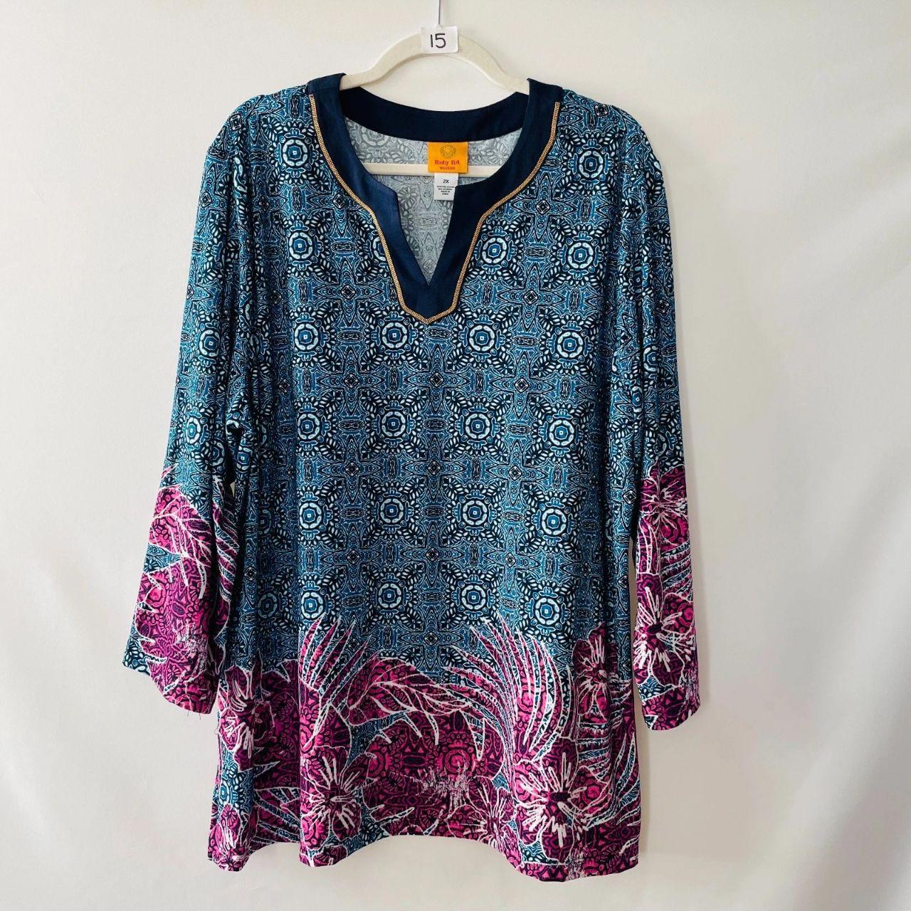 Ruby Rd. Women's Blouse - Blue/Multi – Ruby Rd. W… - image 1