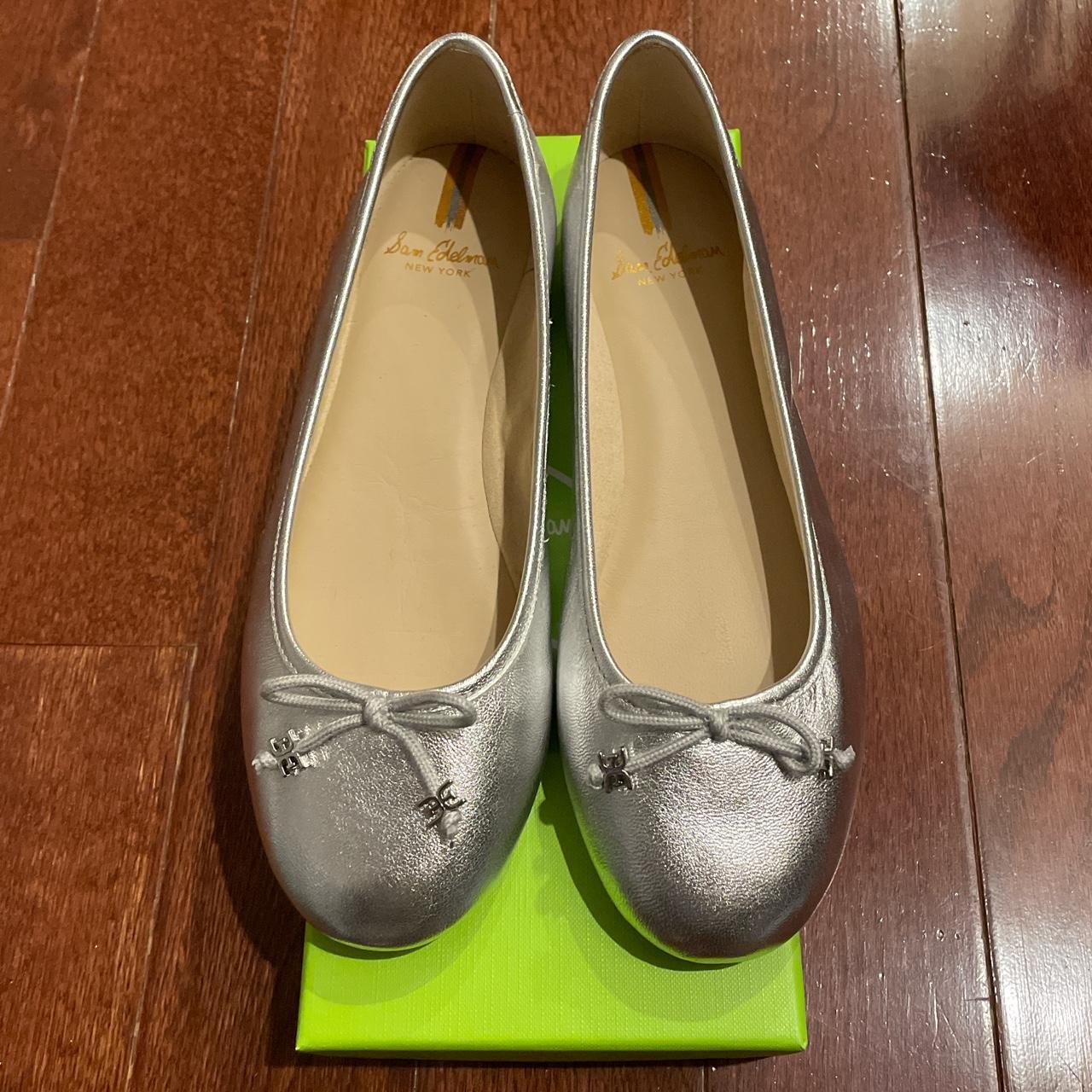 Sam Edelman Women's Silver and Grey Ballet-shoes | Depop