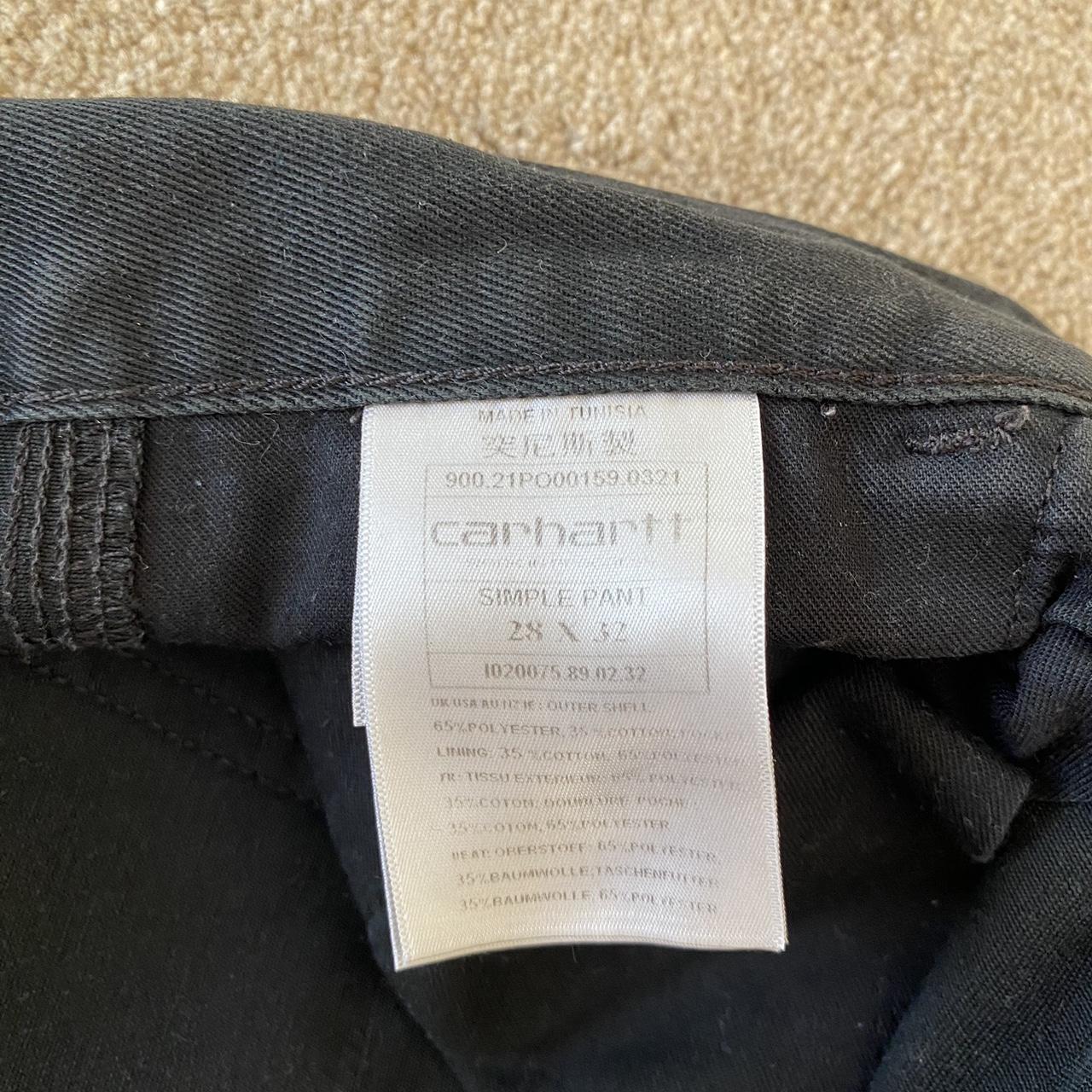 Carharrt black trousers 28x32 Condition: well worn ... - Depop