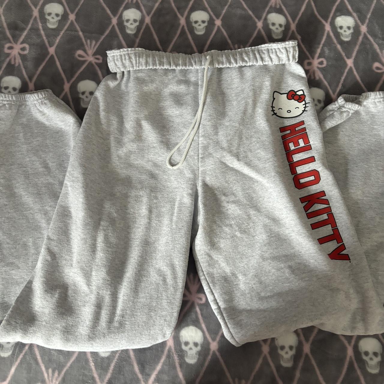 Hello Kitty grey sweatpants #kawaii Size large - Depop