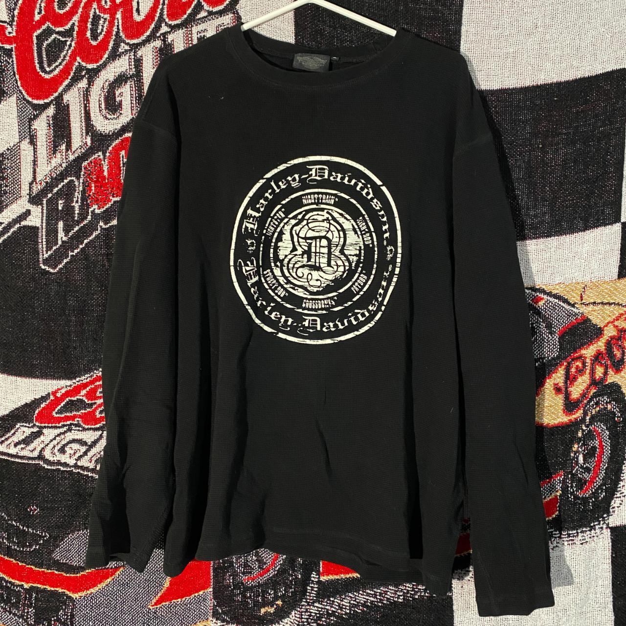 Retro Harley Davidson Knitted Sweater... - Depop