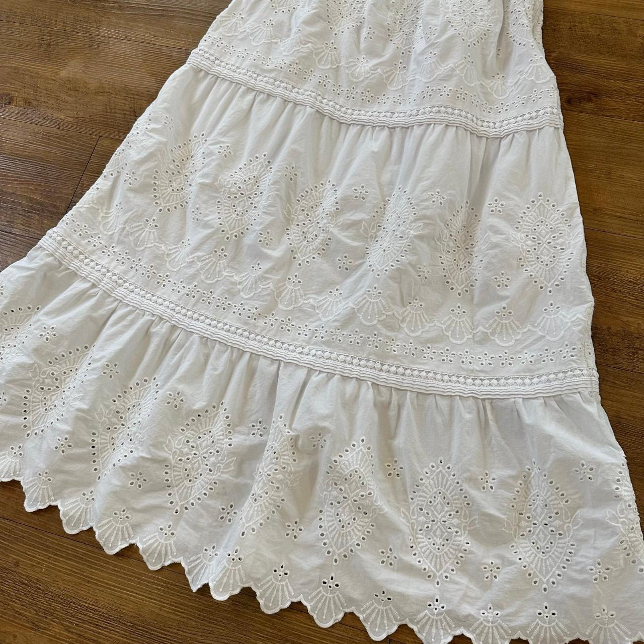 Women's Midi Skirt - White - XS – White Tiered Mi… - image 4