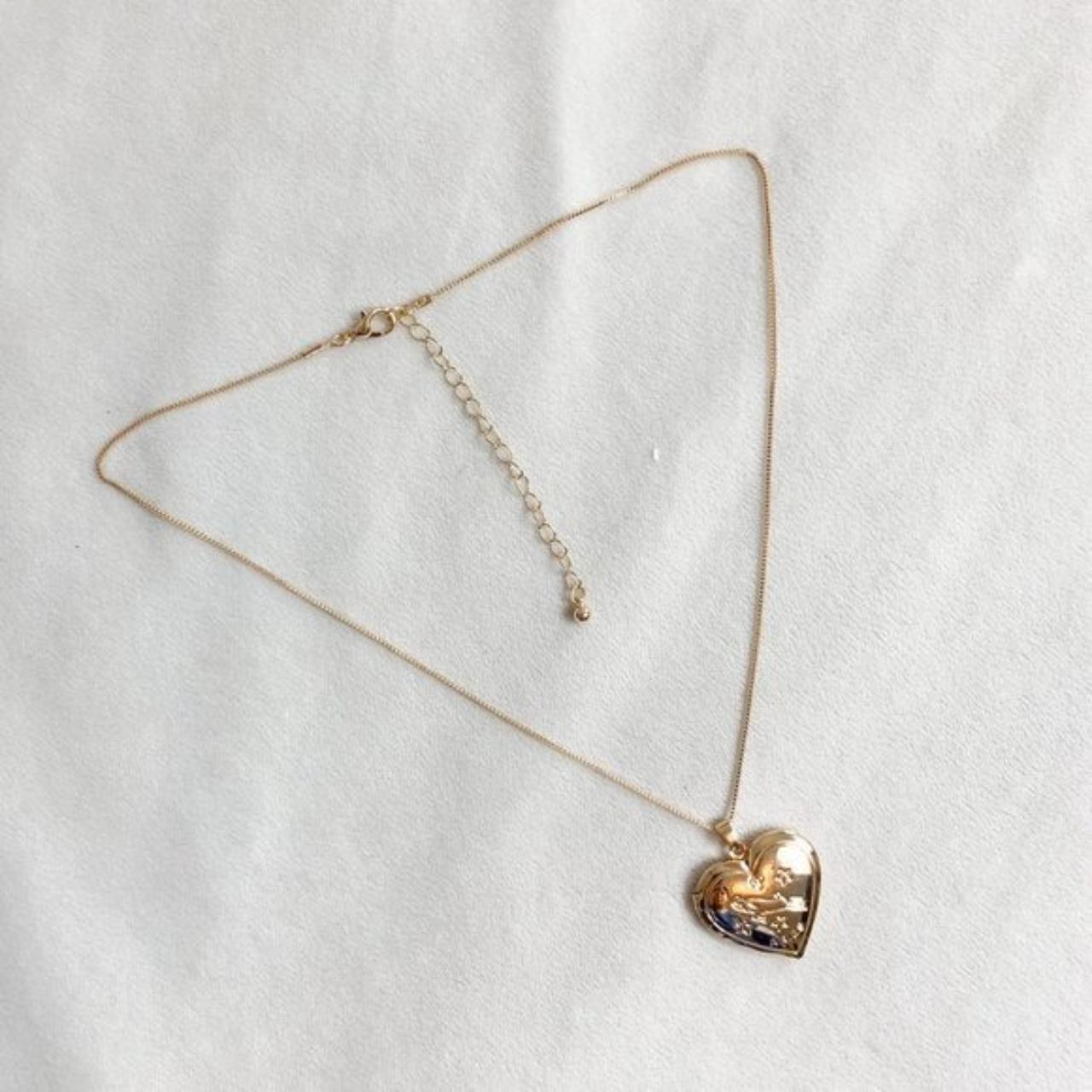 Free People Golden Aries Horoscope Heart Locket... - Depop