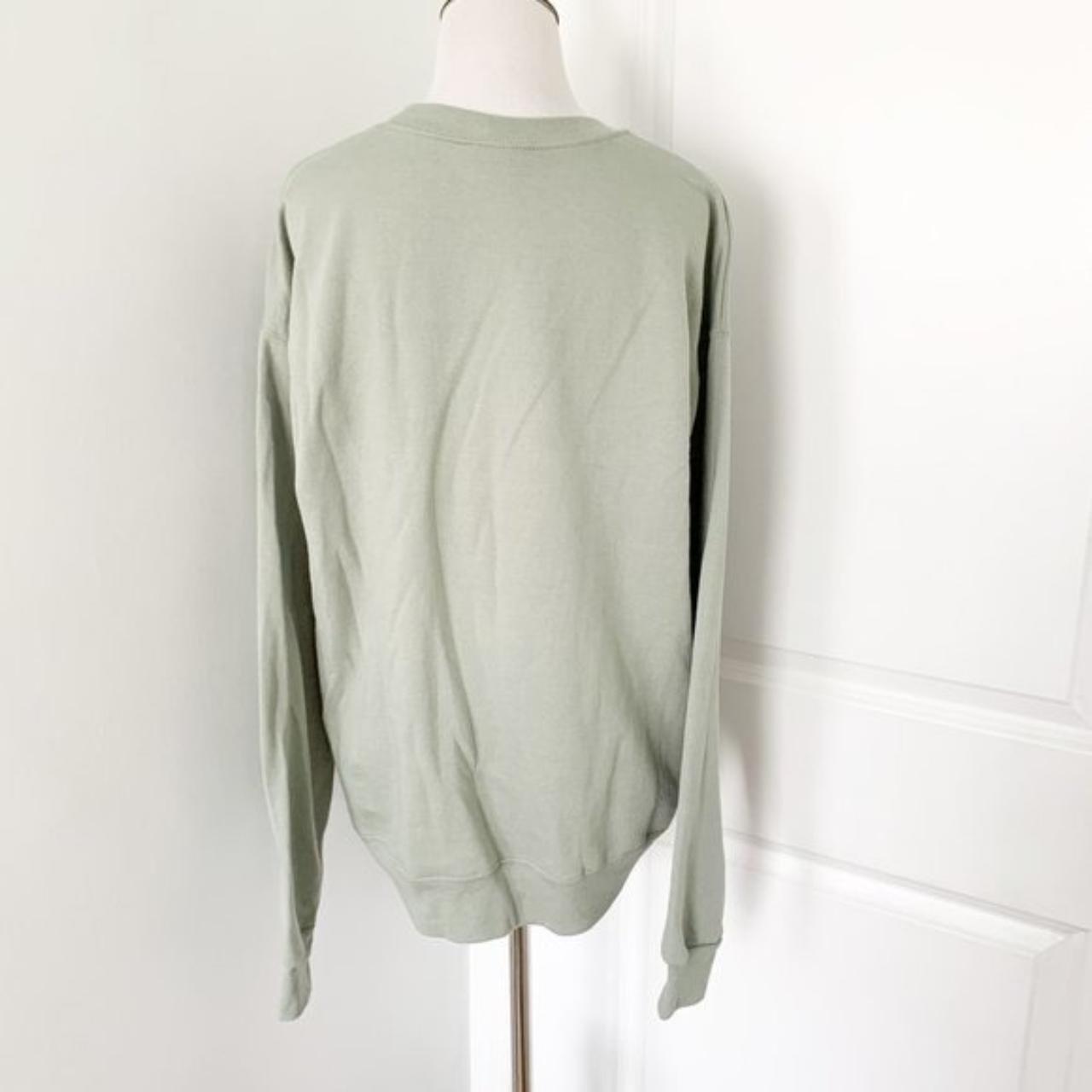 Free People Women's Green and Grey Sweatshirt | Depop