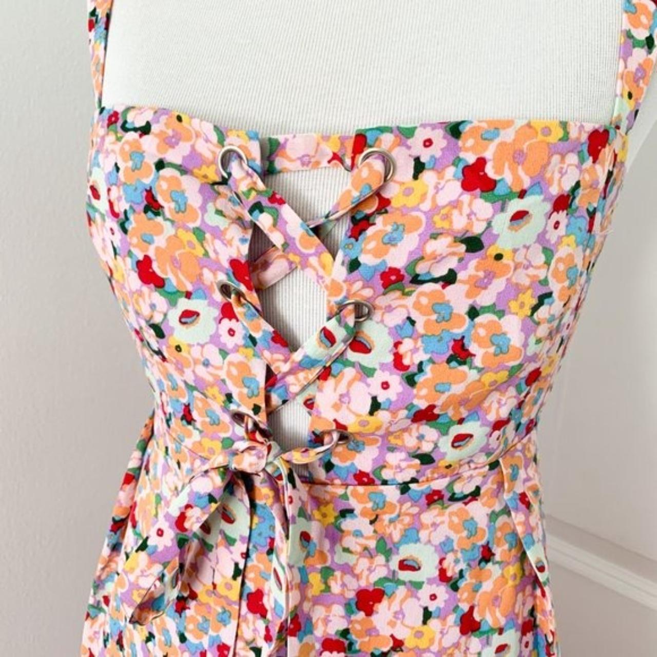 ASOS Women's Pink and Orange Dress Depop