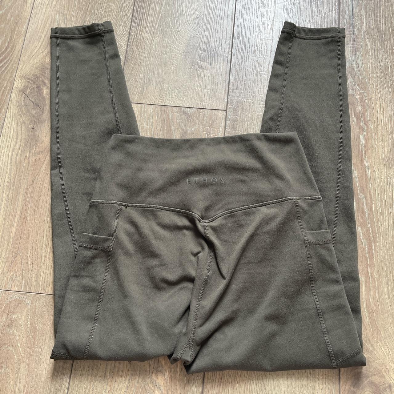 Ethos Women's Olive Green Bra+Legging set Size S - Depop