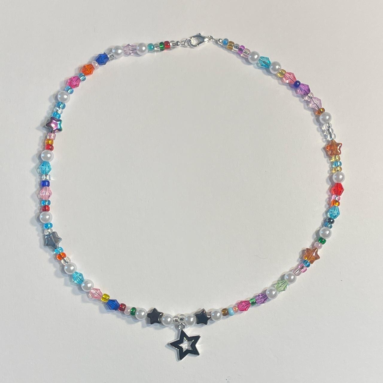 Star Necklace 🌟 - acrylic beads, glass star beads,... - Depop