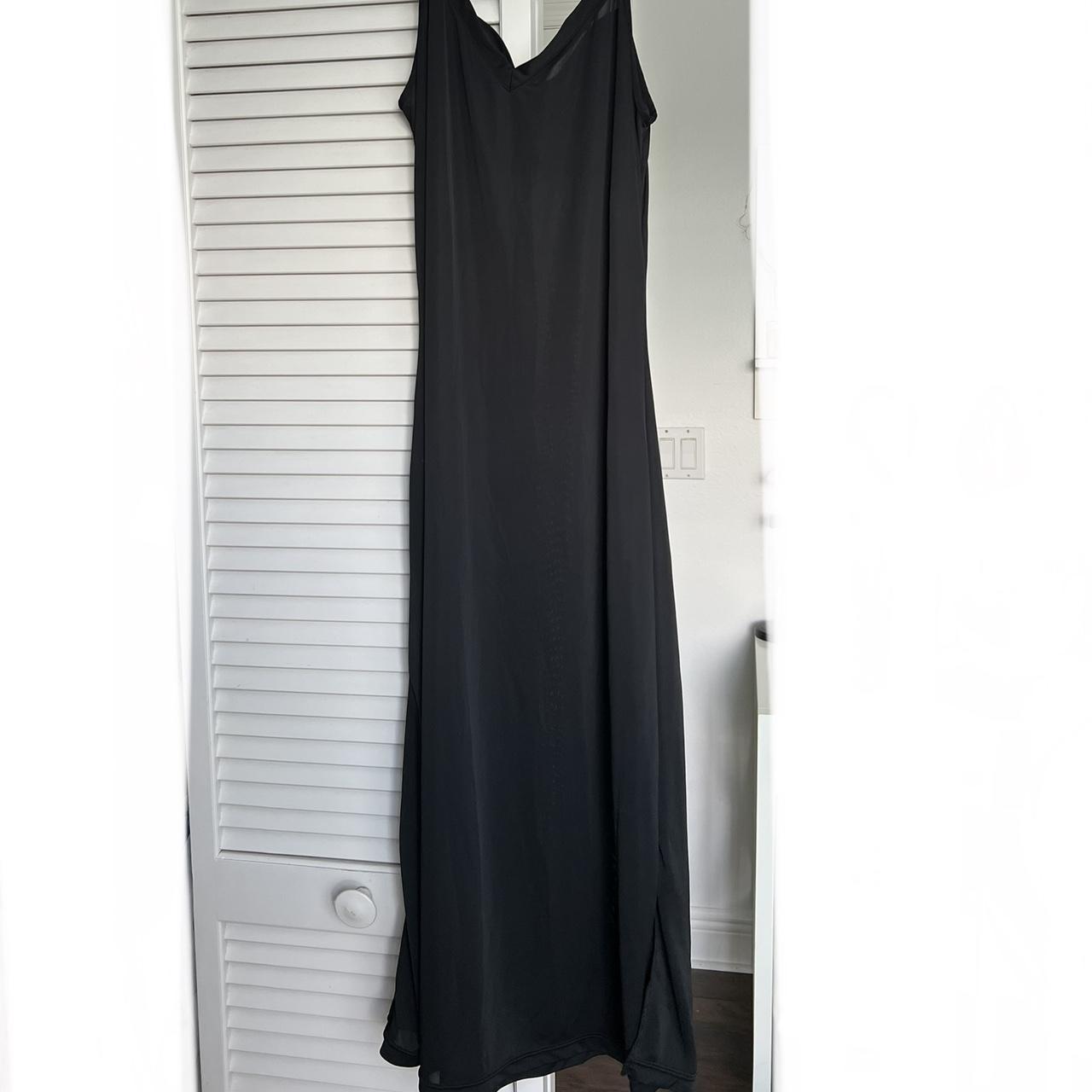 Vintage long black maxi slip dress lingerie In... Depop