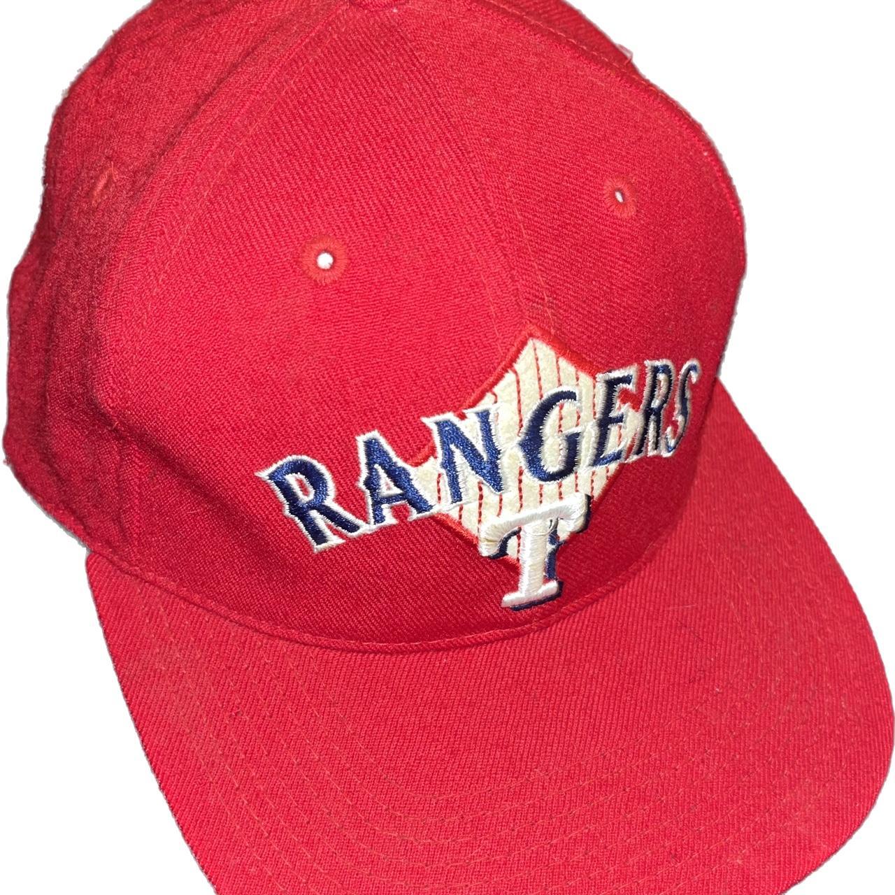 VINTAGE Texas Rangers Hat Cap Snapback Hat Twill MLB - Depop