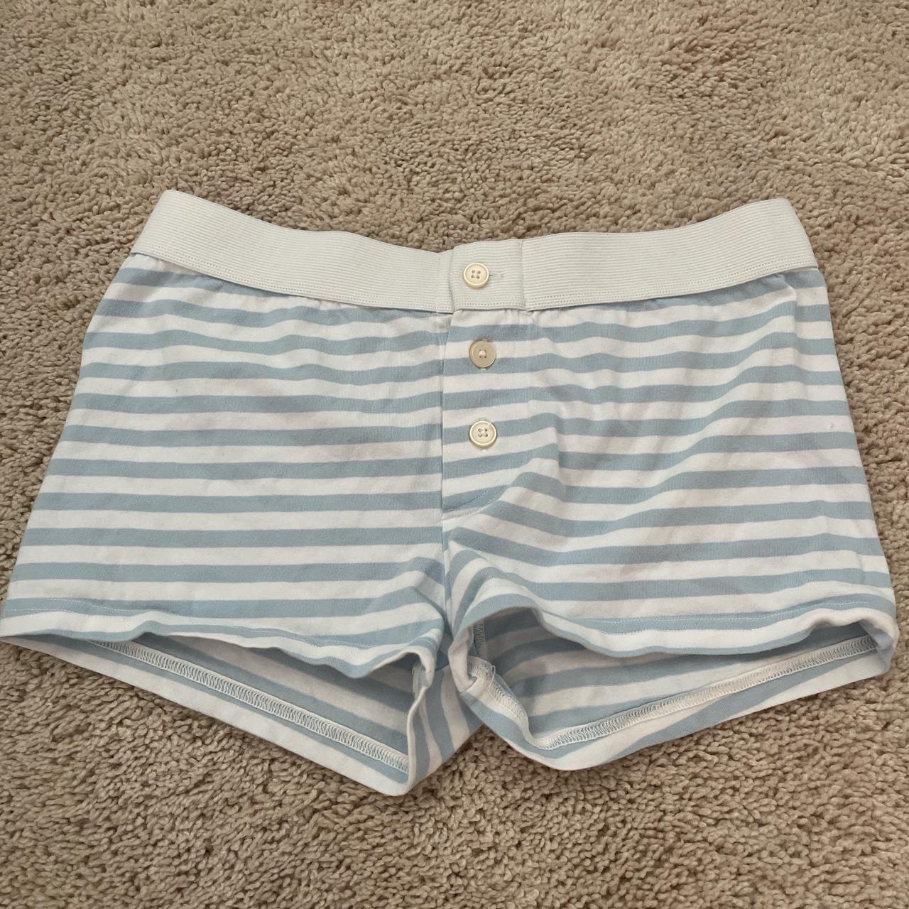 Women's Blue and White Shorts | Depop