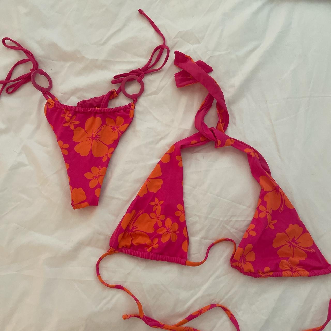Garage Women's Pink and Orange Bikinisandtankinisets Depop