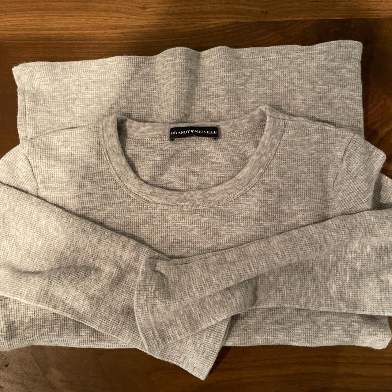 Brandy Melville Women's Grey Shirt Depop