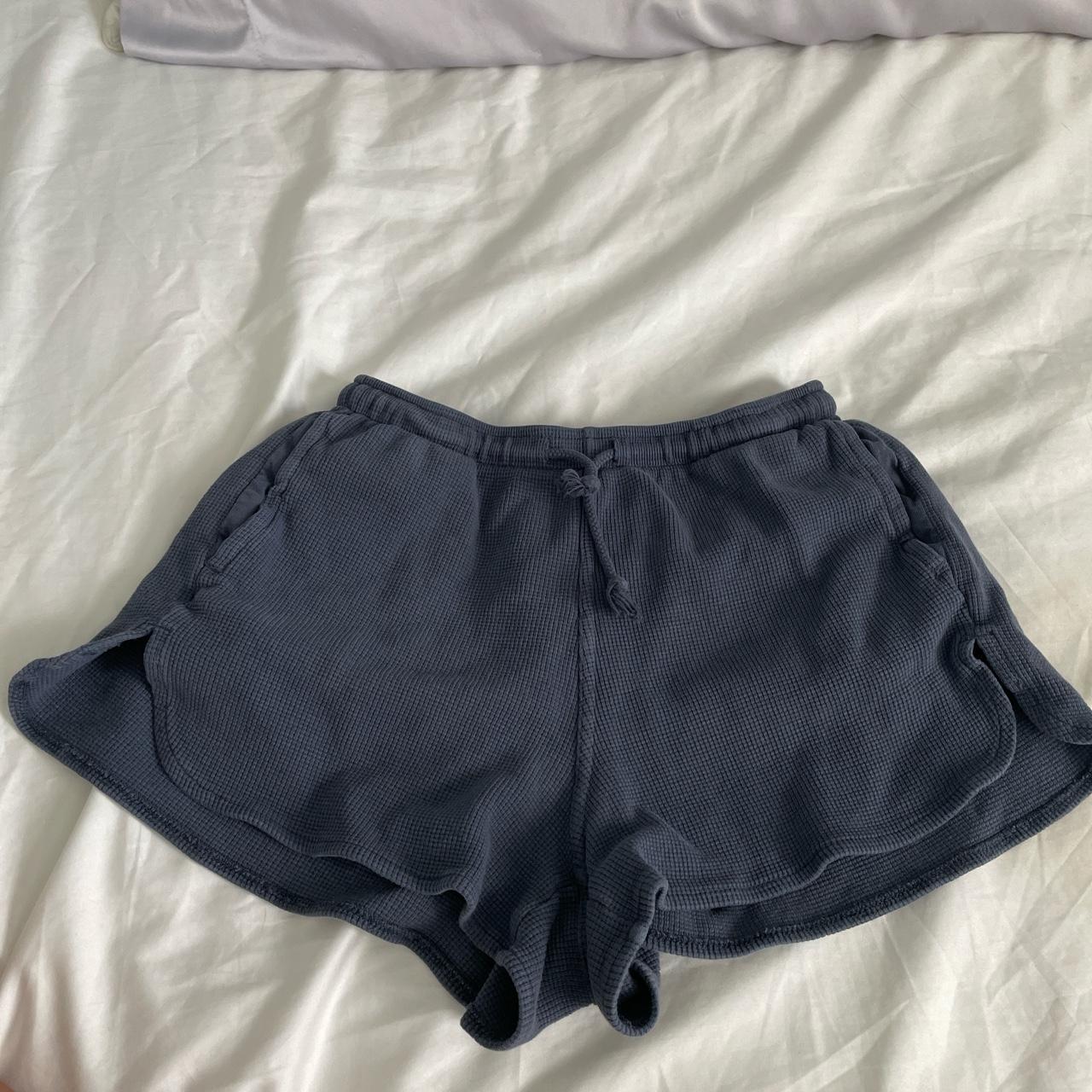 navy thermal waffle summer shorts brandy melville... Depop