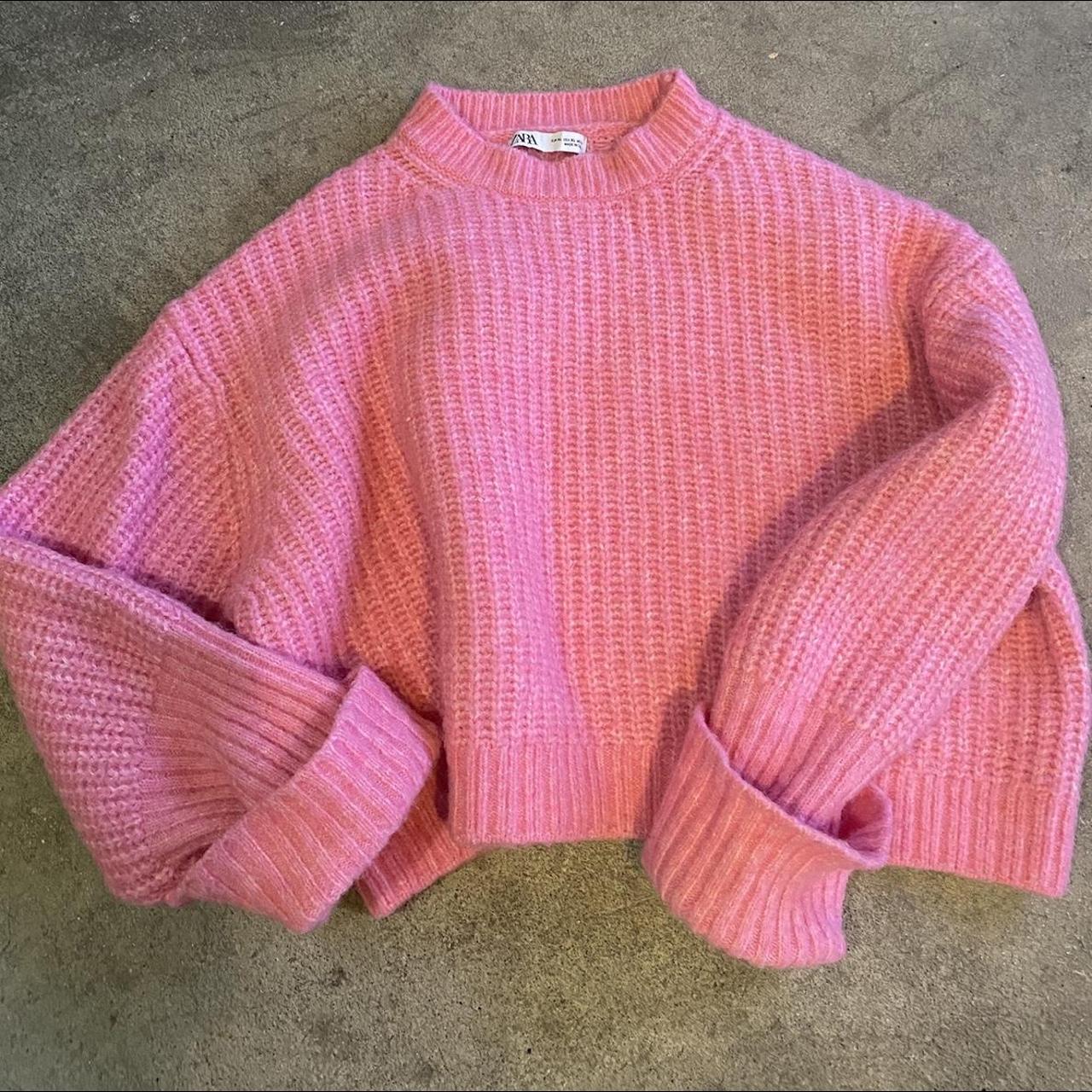 Zara Women's Pink Jumper Depop