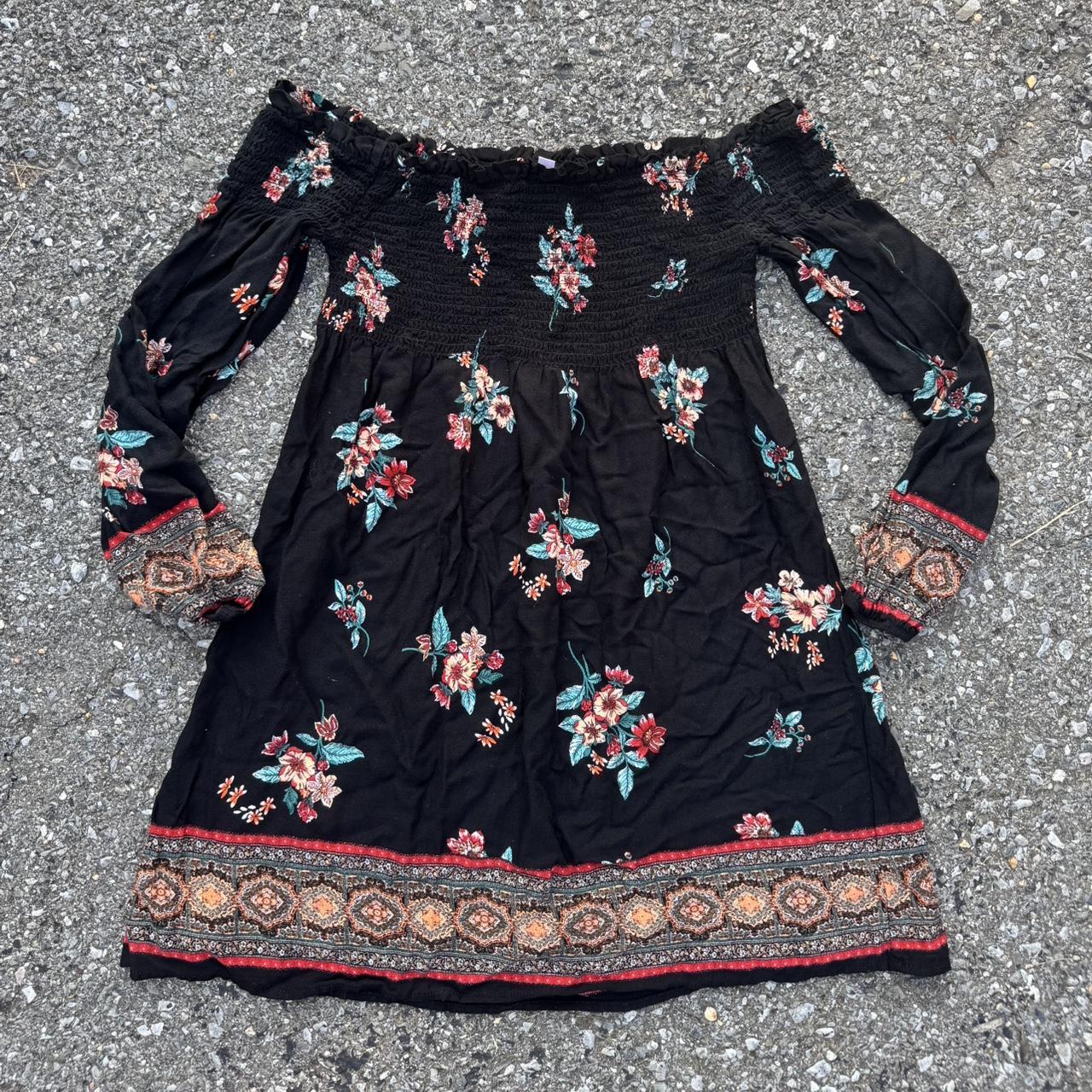 Xhilaration Women's Dress Black/Multi S – Black off the