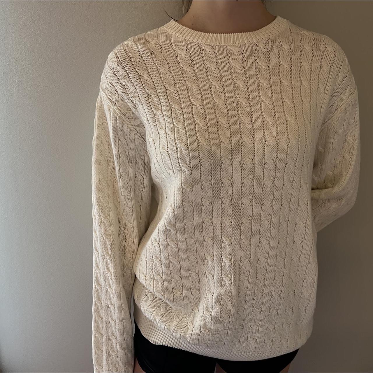 Brandy Melville Women's White and Cream Jumper | Depop