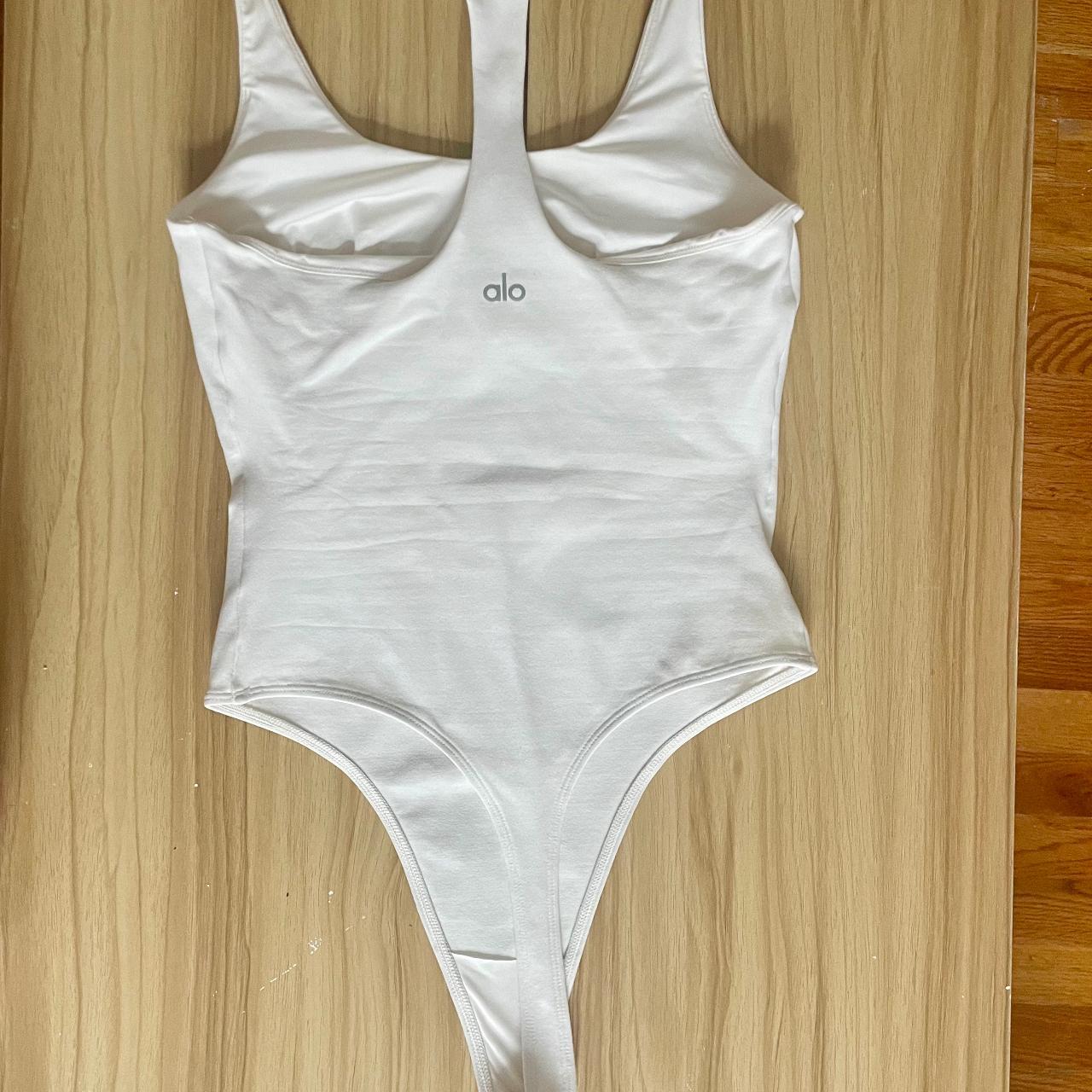 Alo Airbrush Ivory Bodysuit Size X small Scoop Depop