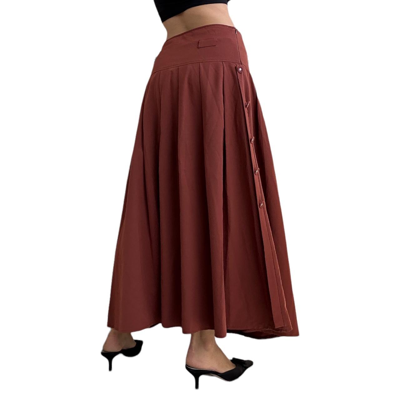 Vintage maxi skirt pleated flowy retro inspired 90s... - Depop