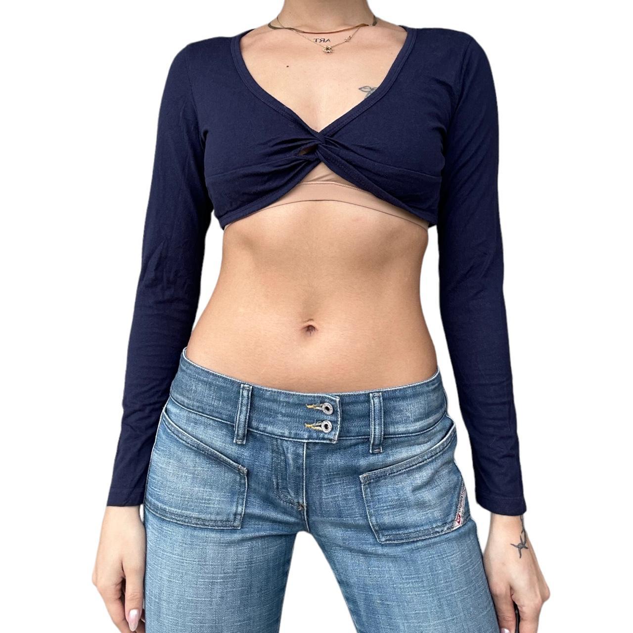 Vintage Women's Crop Top - Blue - S