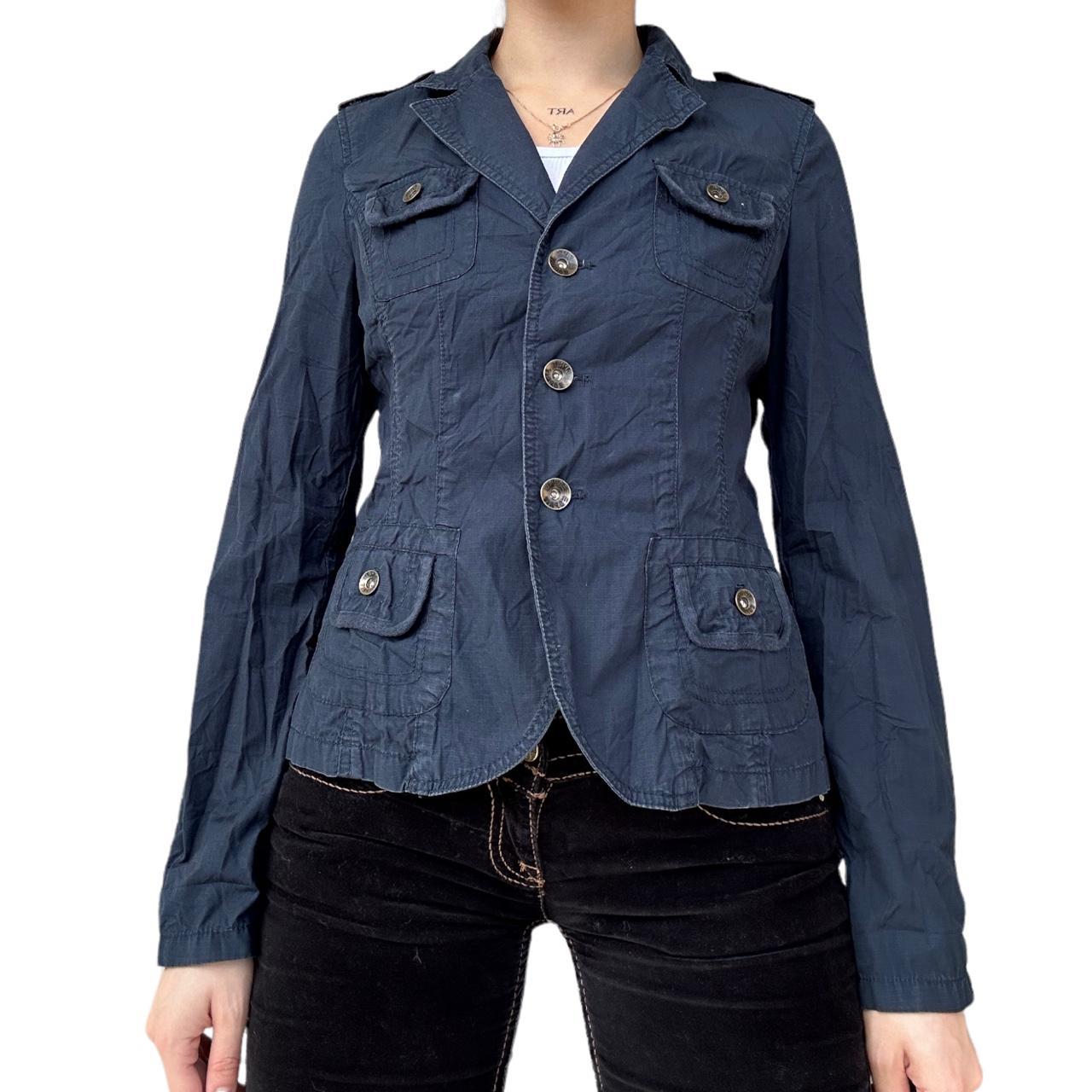 Navy blue cargo jacket clearance womens