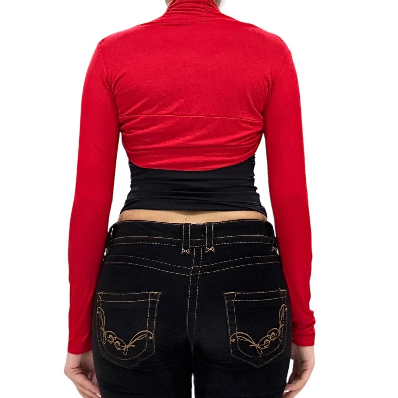 Y2k red bolero arm sleeves vintage 2000s balletcore... Depop