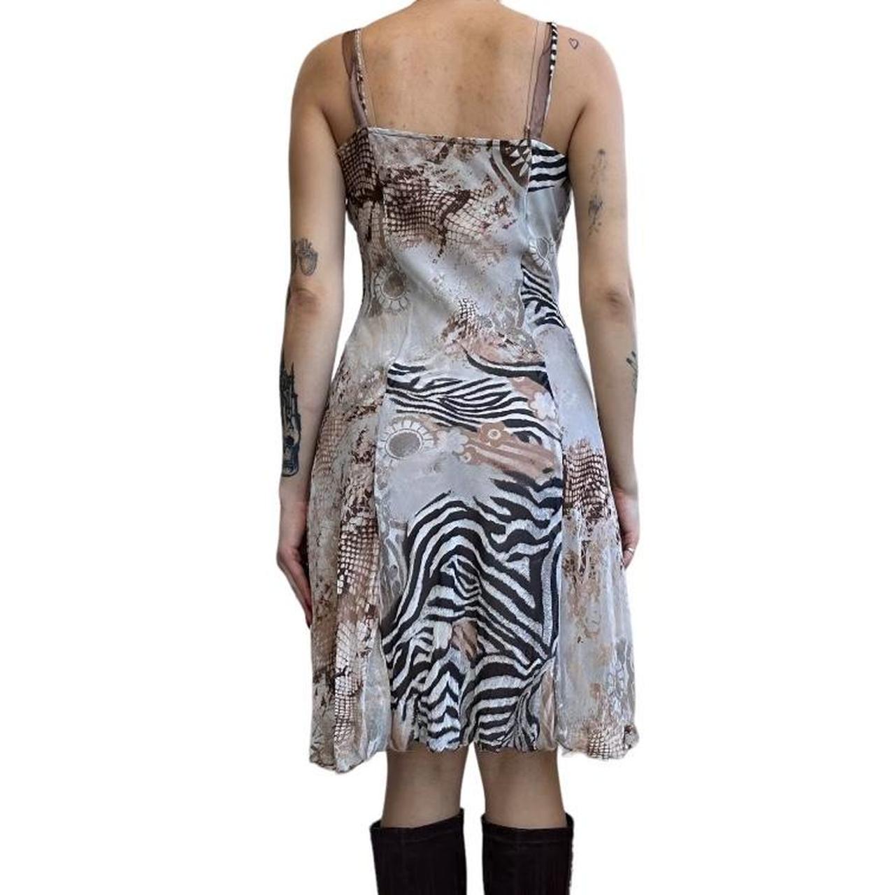 Women's Brown and Grey Dress Depop