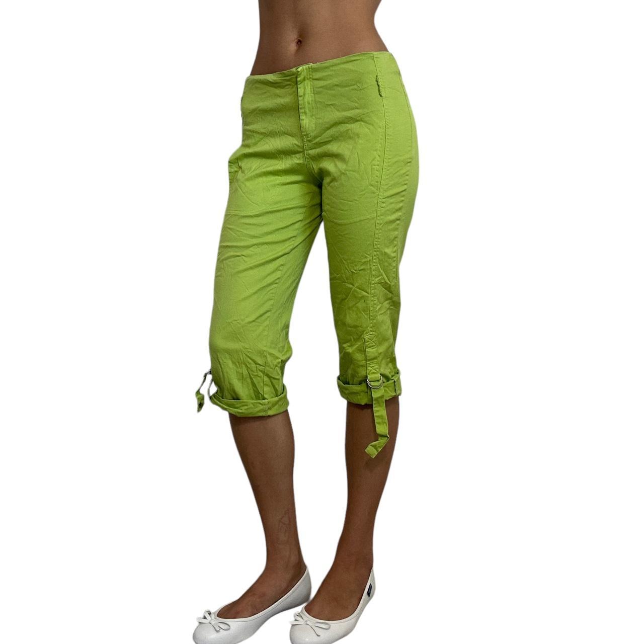 Y2k capri pants green low rise pants, Vintage 2000s